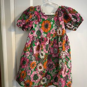Floral Cotton On Kids Dress - Pink, Green, Orange